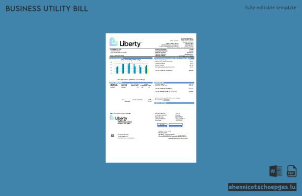 USA Kalifornien Liberty Utilities Beispielrechnung für Geschäftskunden (Vorschau)